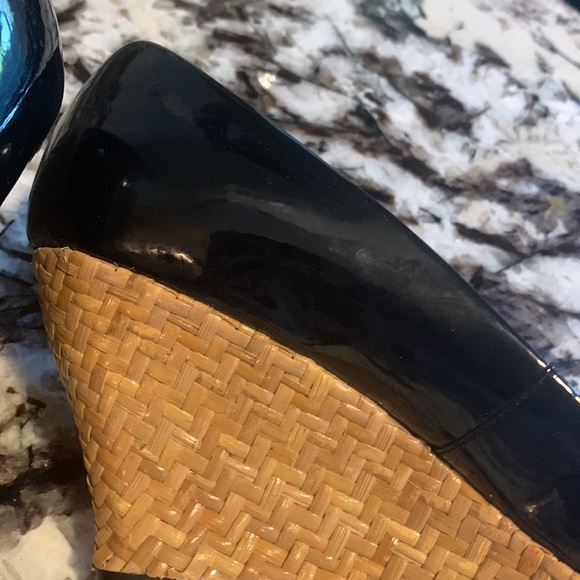 Franco Sarto cork wedge patent leather open toes. Brand‎ new .Retail 89 - Picture 3 of 6